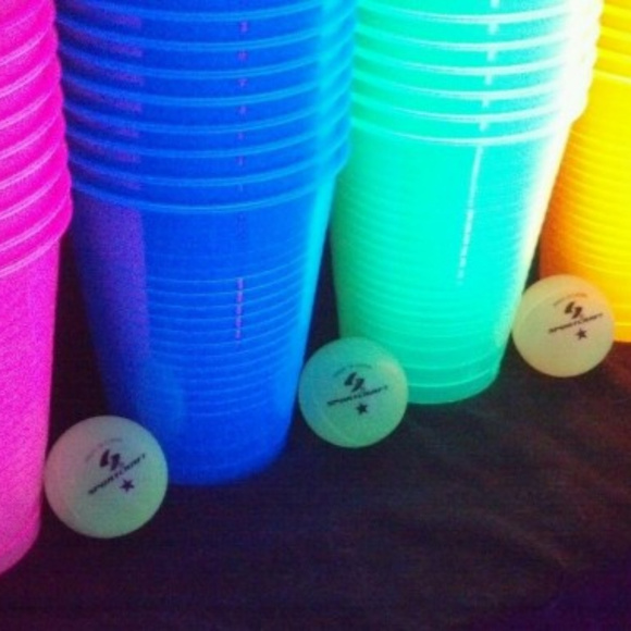 X Rave Products Party Supplies Blacklight Pong Set Cups And